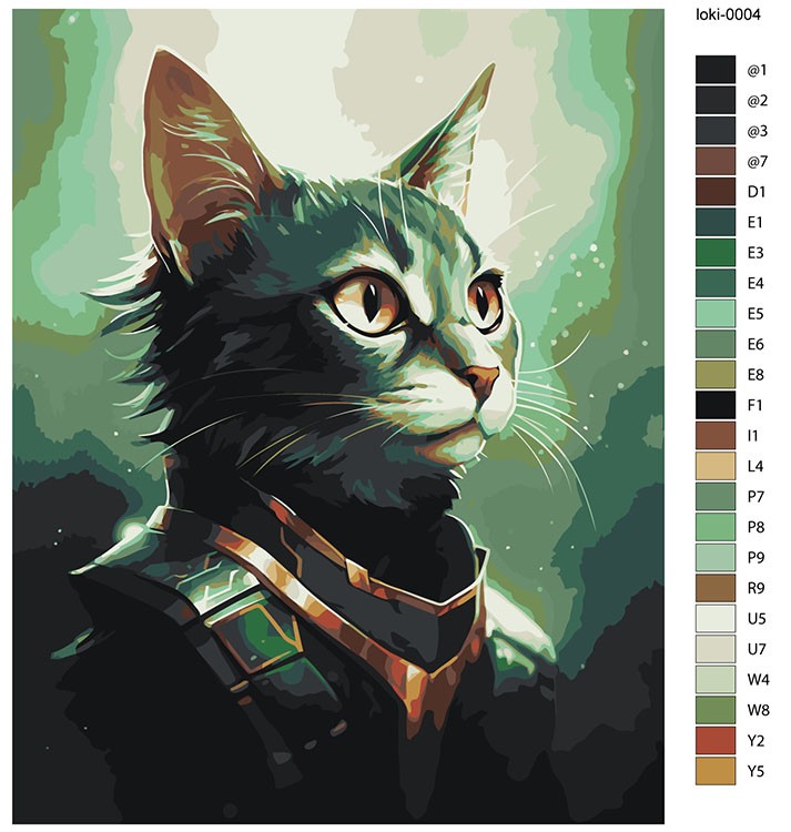 Картина по номерам «Марвел Marvel: Бог обмана Локи кот» — картинка 2