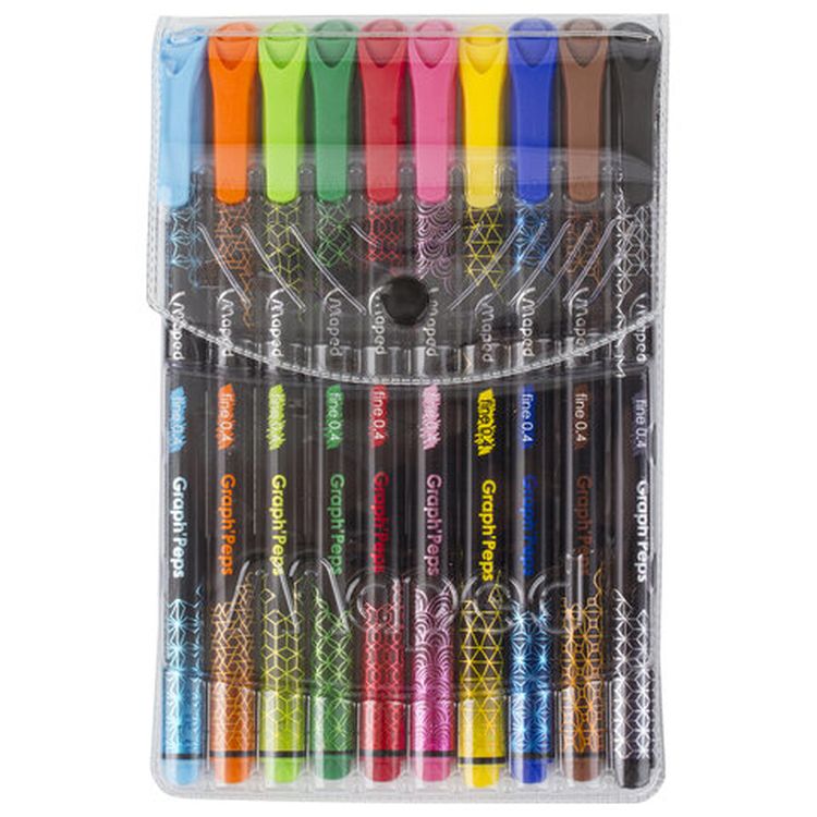 Набор капиллярных ручек (линеров) MAPED «Graph'peps» 10 шт., ассорти — картинка 2