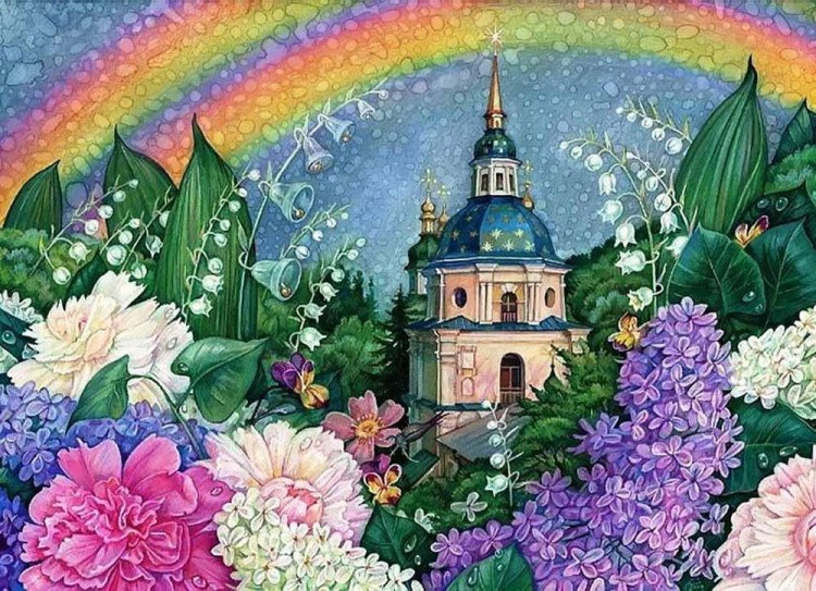 Алмазная вышивка «В цветах радуги»