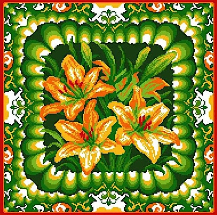 Рисунок на ткани «Нежные лилии»