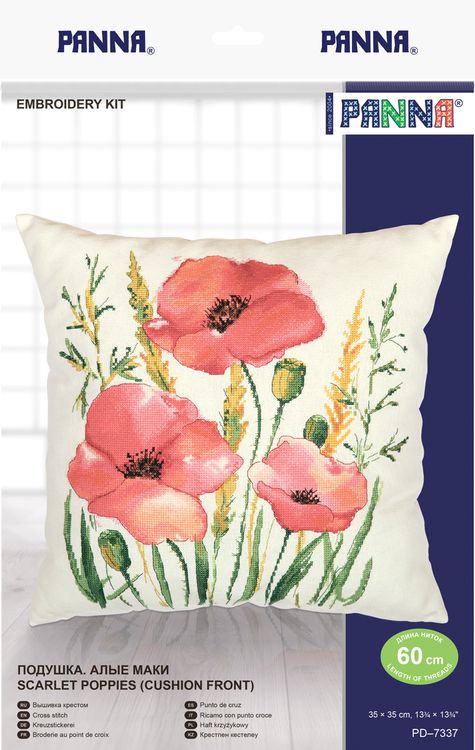 Набор для вышивания «Подушка. Алые маки» — картинка 6