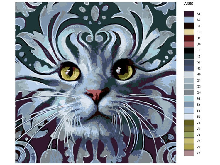 Картина по номерам «Котенок в узорах-2» — картинка 2