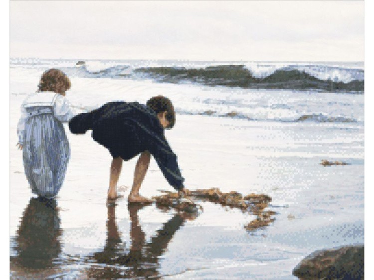 Алмазная вышивка «Дети у моря» — картинка 2