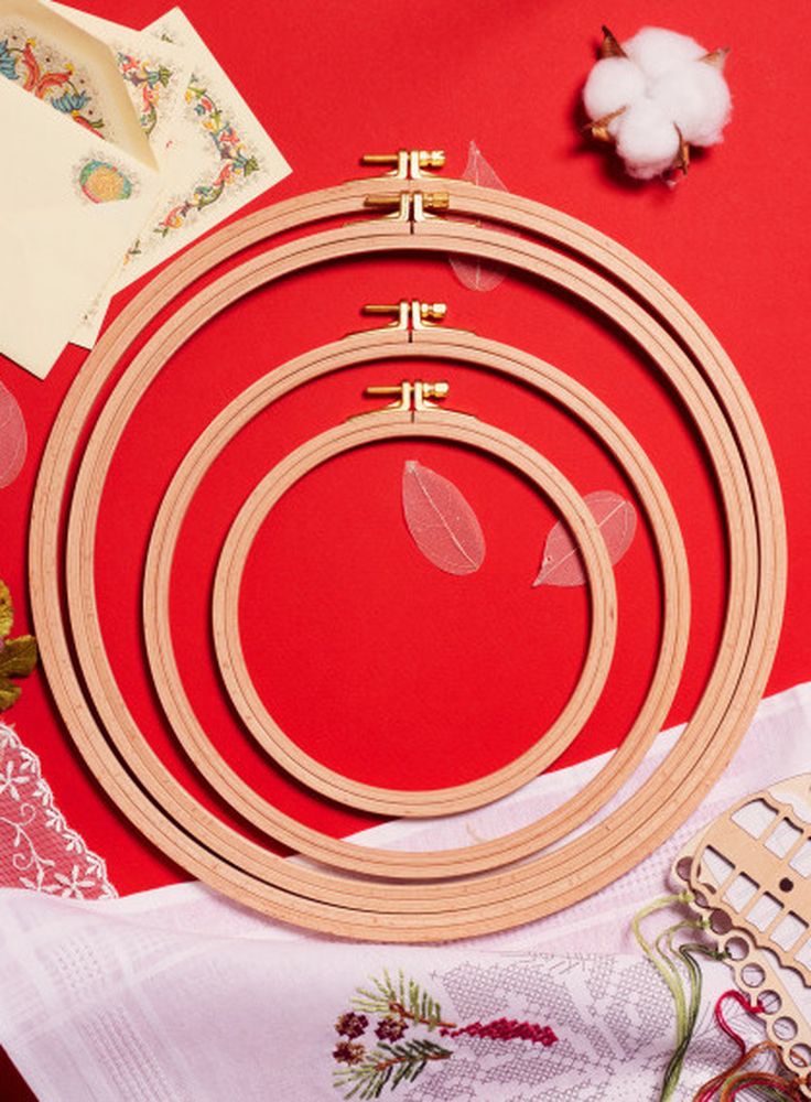 Пяльцы деревянные с винтом, диаметр 22 см, h=8 — картинка 3