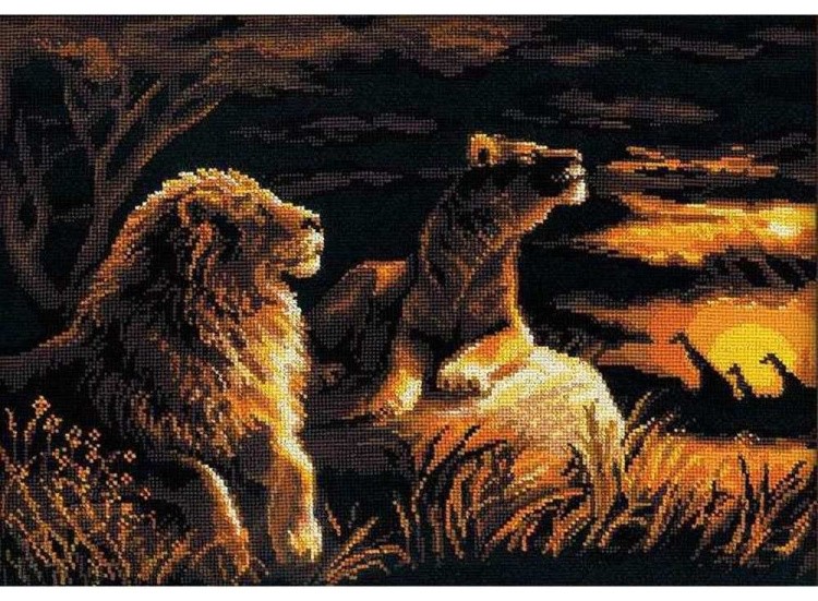 Набор для вышивания «Львы в саванне»