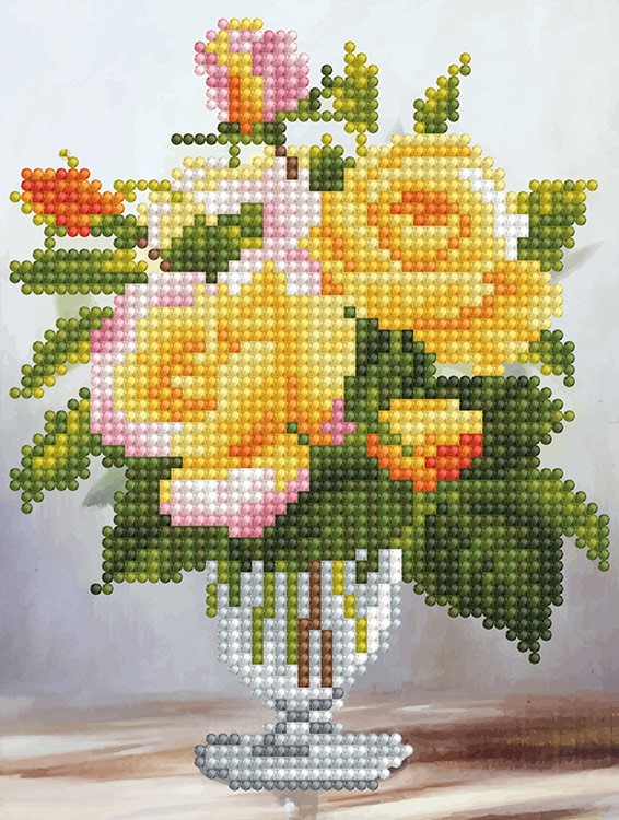 Алмазная вышивка-открытка «Чайные розы» — картинка 2