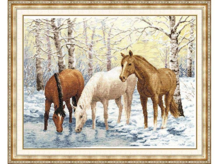 Набор для вышивания «Лошади у реки» — картинка 2