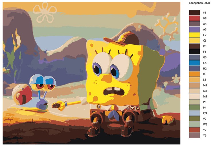 Картина по номерам «Губка Спанч Боб и улитка Гэри 3» — картинка 2