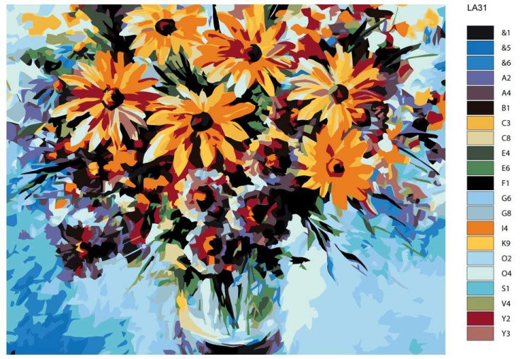 Картина по номерам «Букет садовых цветов» — картинка 2