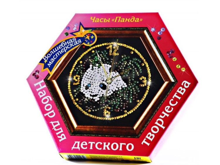 Мозаика из пайеток часы «Панда» — картинка 2
