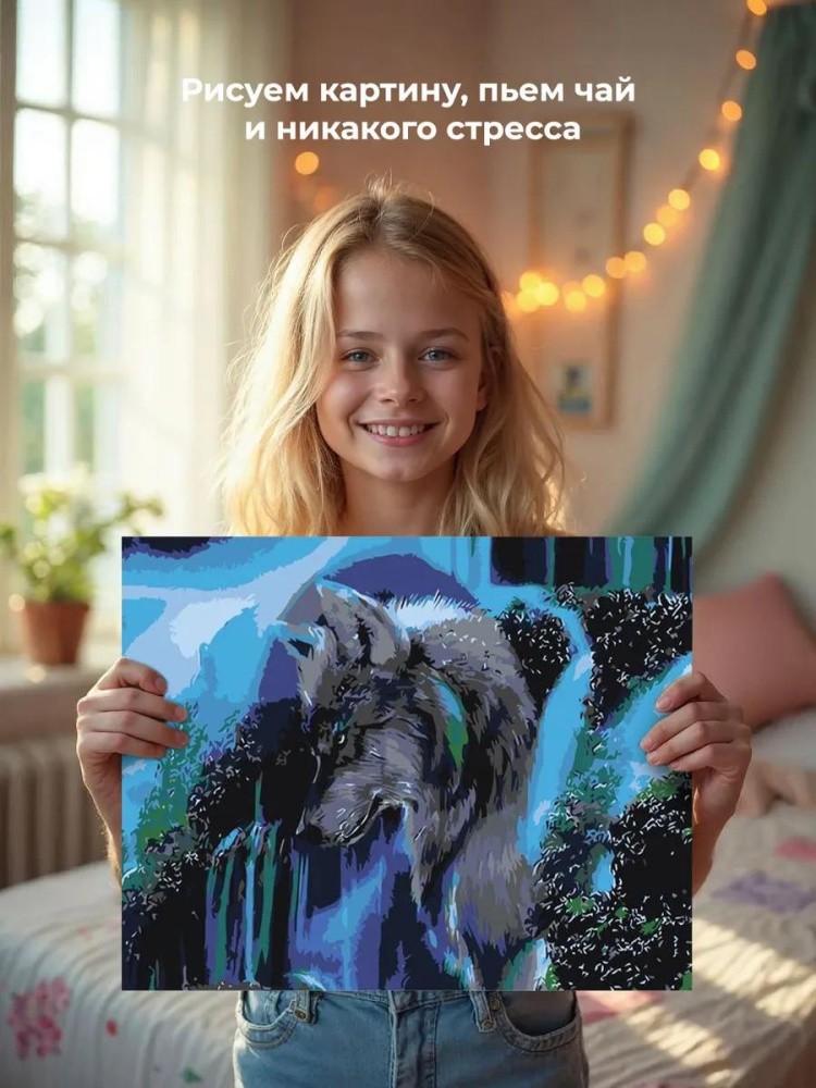 Картина по номерам «Одинокий волк» — картинка 6