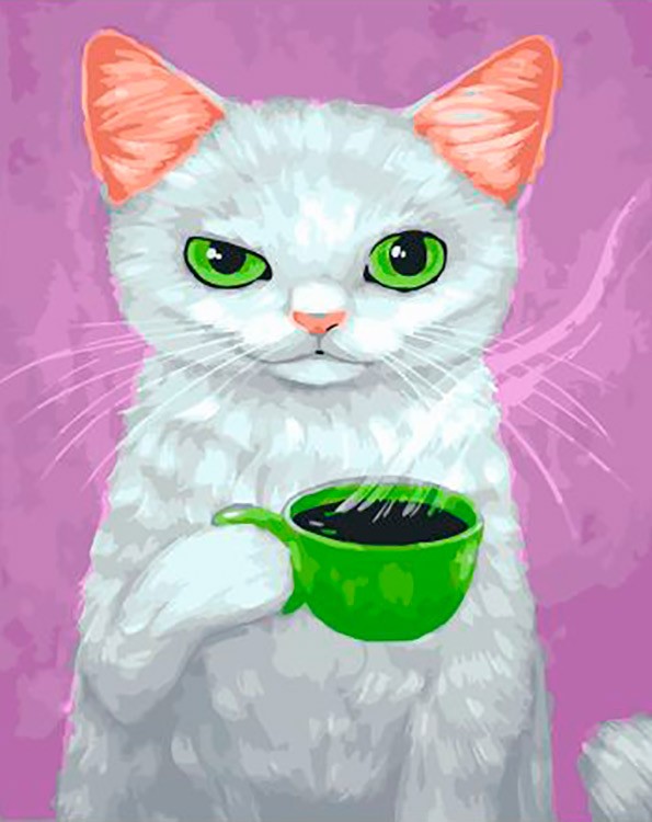 Картина по номерам «Зеленоглазая кошка»