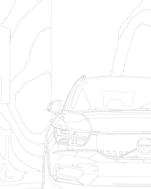 Картина по номерам «Машина Вольво крупным планом, неон 40x50» — картинка 3