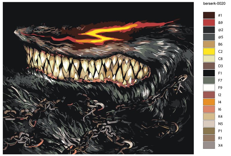 Картина по номерам «Берсерк Berserk манга аниме: Зверь Тьмы» — картинка 2