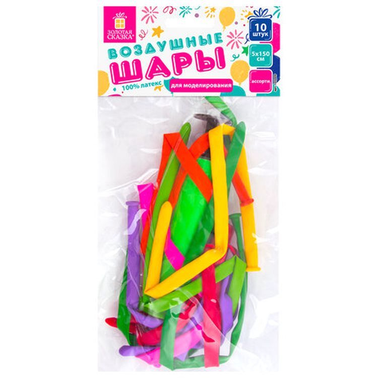 Шары воздушные для моделирования, 2х60&quot; (5х150 см), комплект 10 шт., с насосом — картинка 6