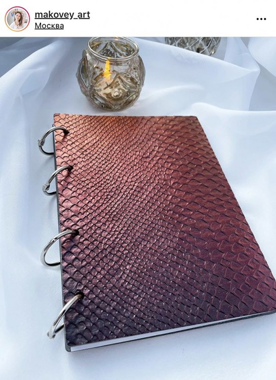 Молд №458 Обложка А5, Кожа змеи (213х153х5 мм) 1 шт., Art Blong — картинка 6