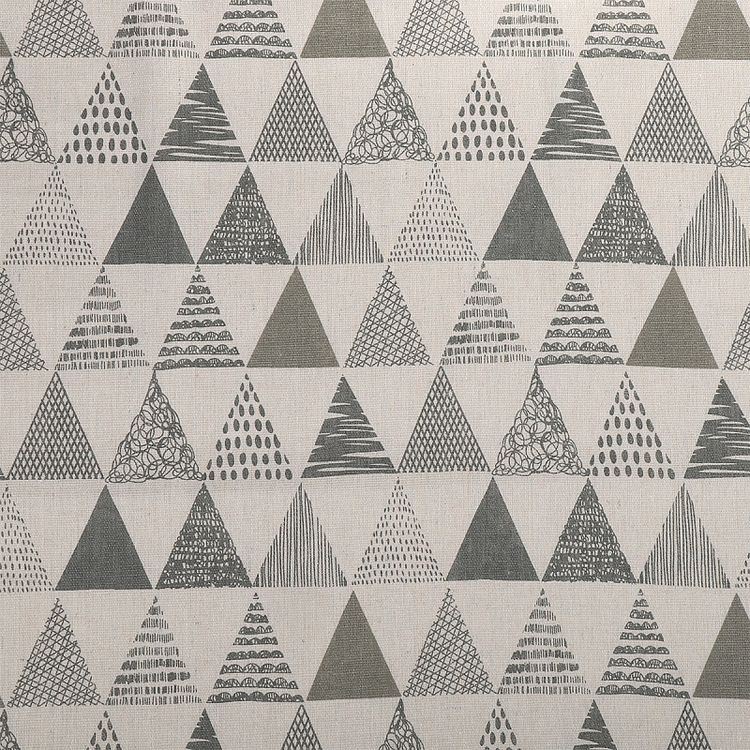 Ткань льняная, 1 м x 150 см, 140 г/м², цвет: молочный, геометрический принт, TBY — картинка 2