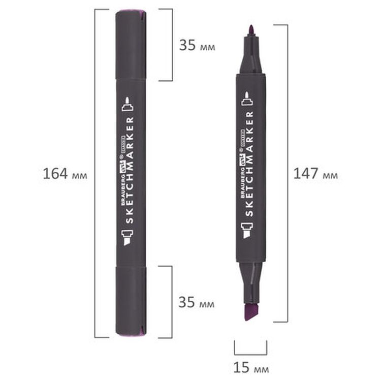 Маркер для скетчинга двусторонний 1 мм - 6 мм BRAUBERG ART CLASSIC, цвет: розовый античный — картинка 7
