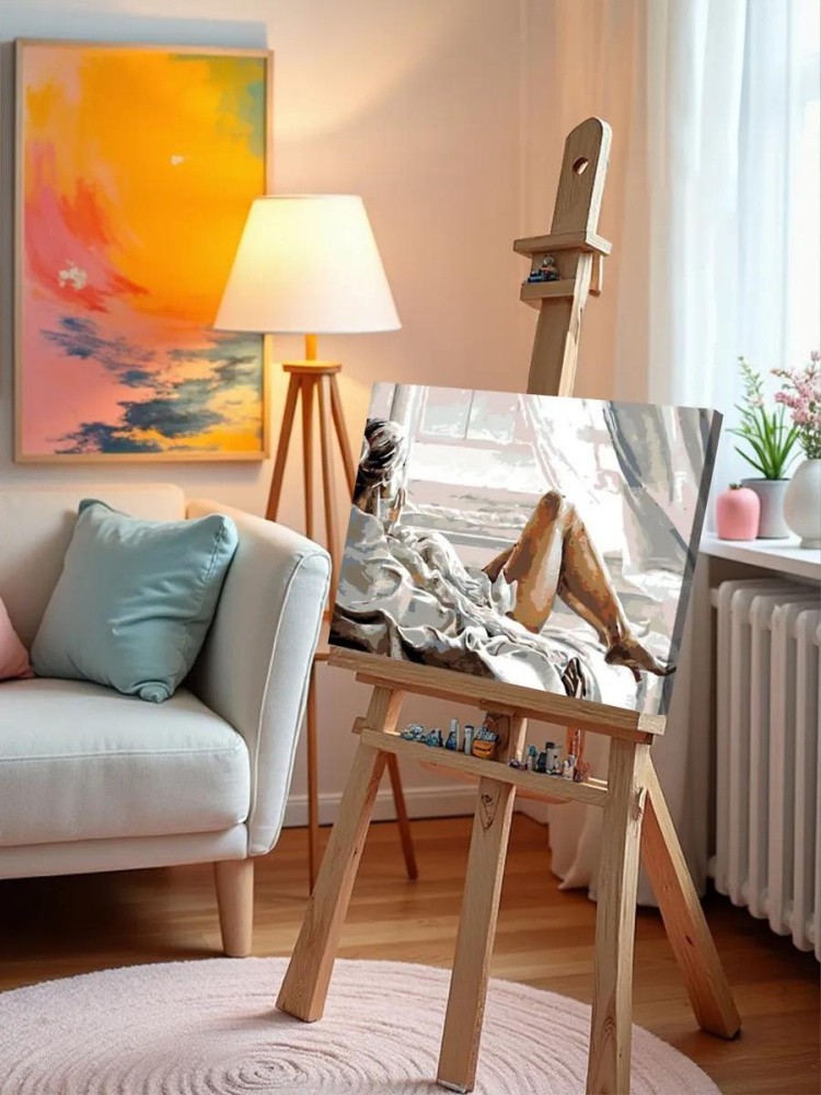 Картина по номерам «Одна в постели» — картинка 9