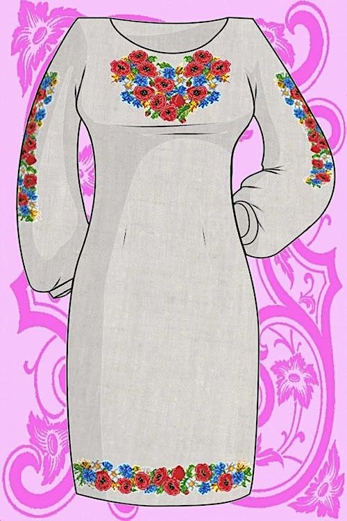 Набор заготовка для вышивания женского платья размер 44-56