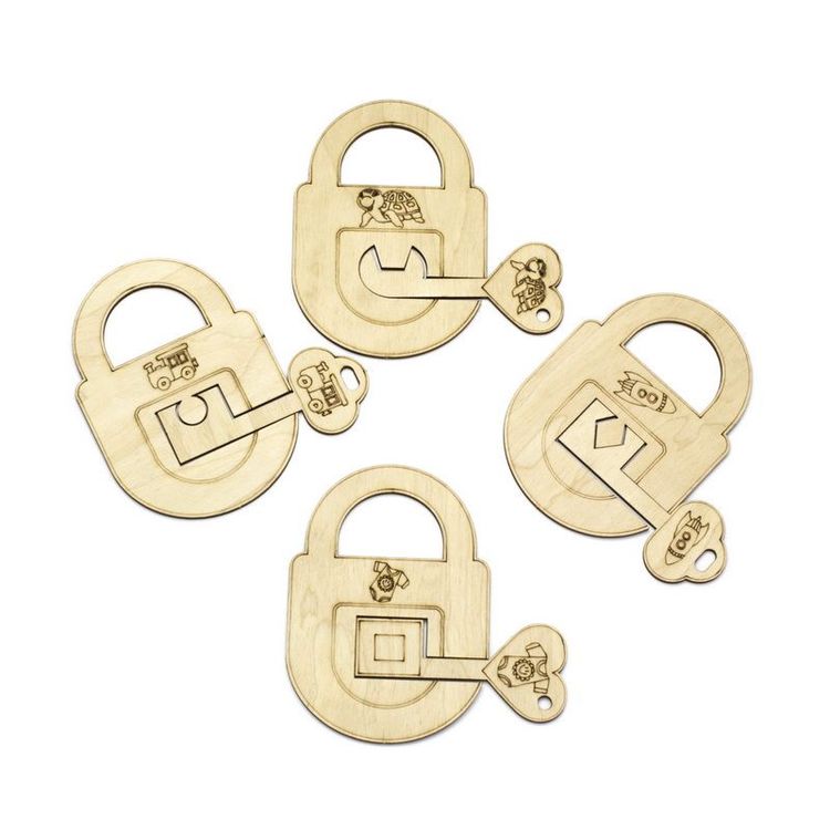 Развивающее пособие из дерева «Замочки и ключики, №4» — картинка 4