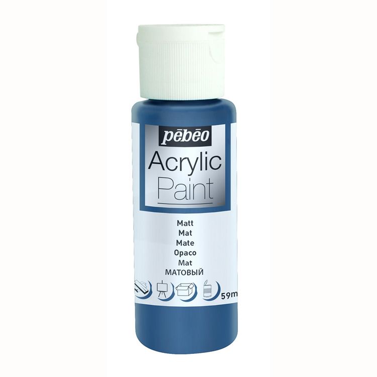 Краска акриловая Pebeo Acrylic Paint декоративная матовая (Синий шторм), 59 мл