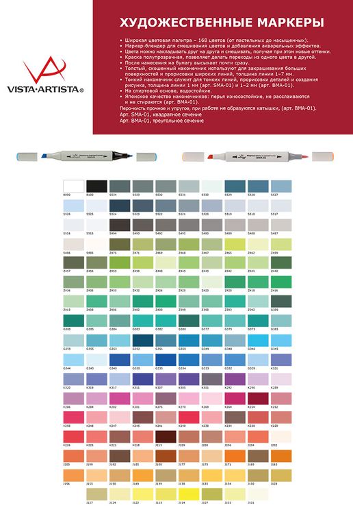 Маркер-кисть на спиртовой основе, 0.7 мм - 7 мм, перо круглое/скошенное, абрикосовый (Apricot), VISTA-ARTISTA — картинка 3