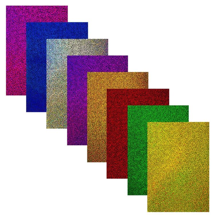 Цветной картон А4 голографический «Золотой песок», 8 листов, 8 цветов, Остров сокровищ — картинка 2