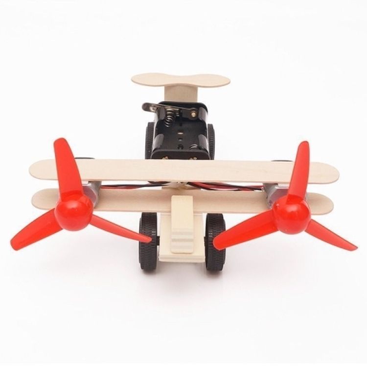 Деревянный конструктор с мотором «Самолет с 2 винтами» — картинка 2