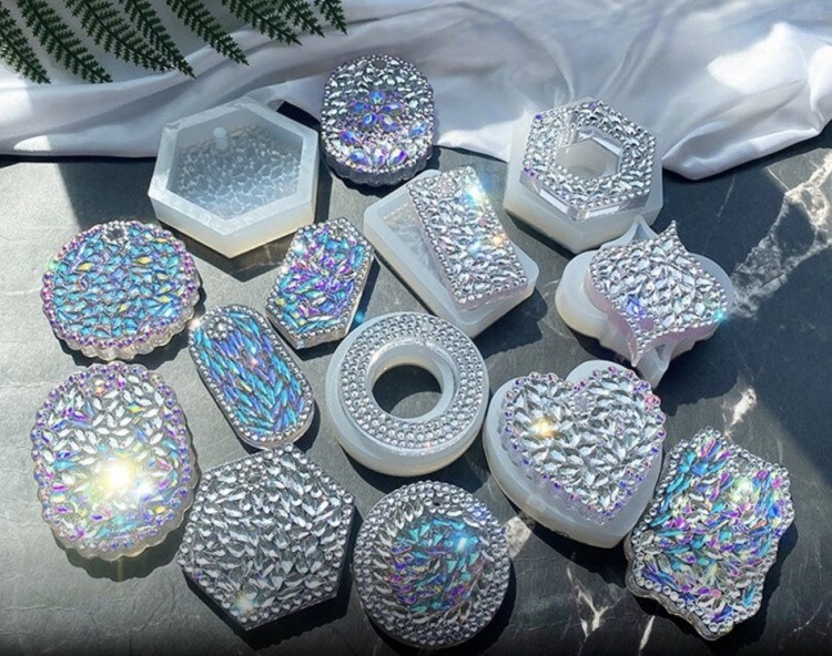 Силиконовый молд подвеска друза Шестиугольник, 8x5см — картинка 2