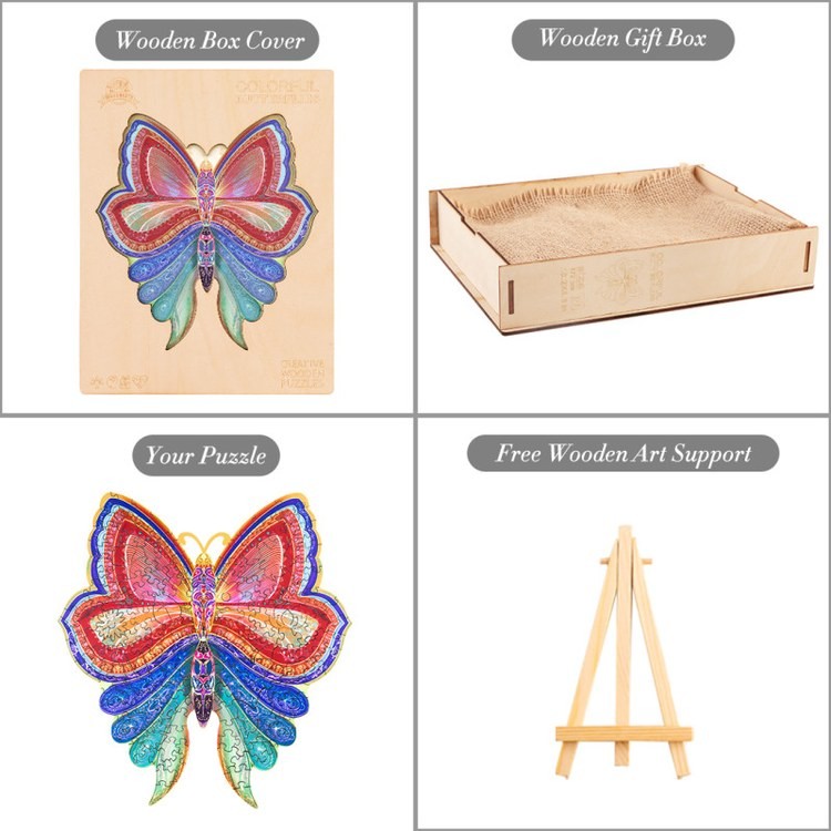 Деревянные пазлы «Разноцветная Бабочка S», Woodbests — картинка 6