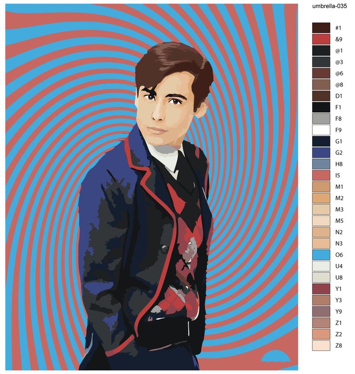 Картина по номерам «Академия Амбрелла: Номер Пятый - Эйдан Галлахер 7» — картинка 2