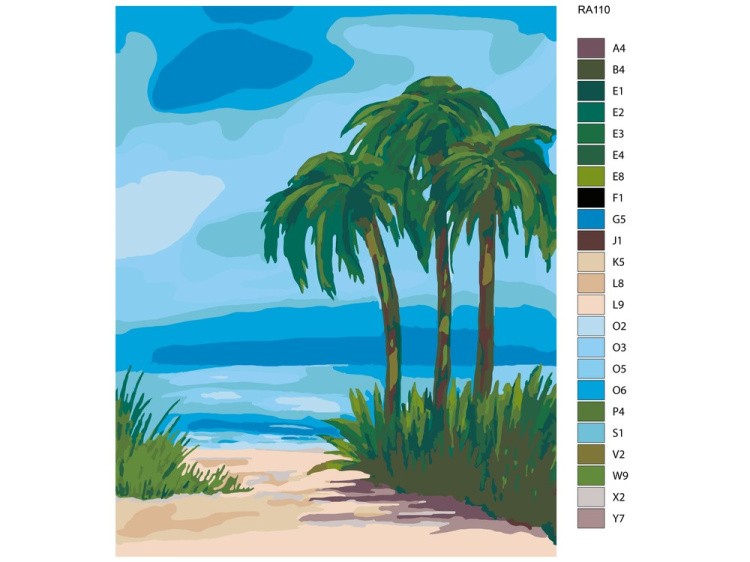 Картина по номерам «Солнечные пальмы» — картинка 2