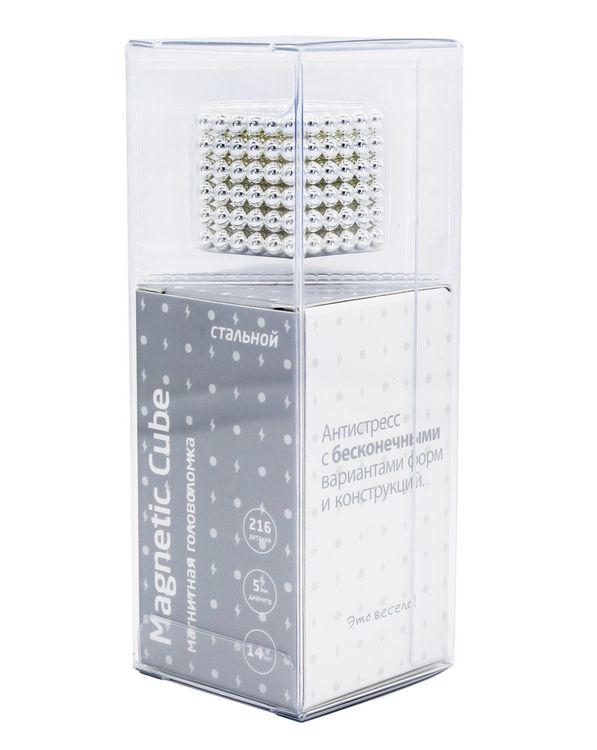Головоломка магнитная Magnetic Cube, стальной, 216 шариков, 5 мм (Неокуб) — картинка 3