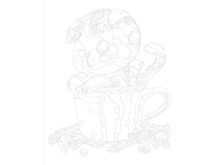 Картина по номерам «Котёнок в чашке» — картинка 3