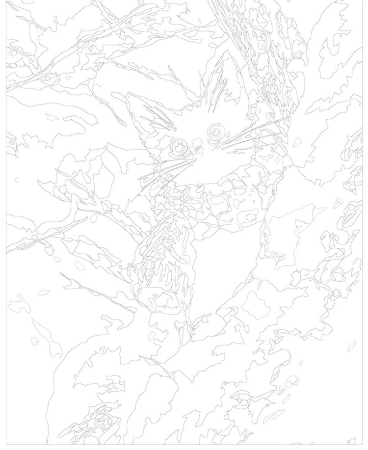 Картина по номерам Черный котик зимой среди снега — картинка 3
