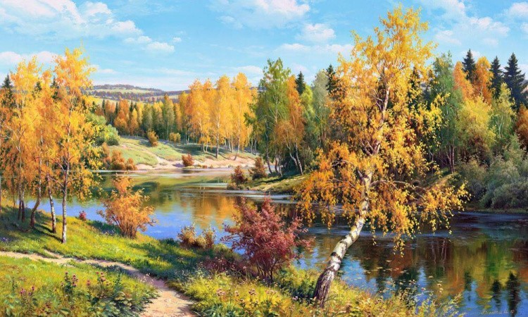 Алмазная вышивка «Золотая осень. И. Прищепа» — картинка 2