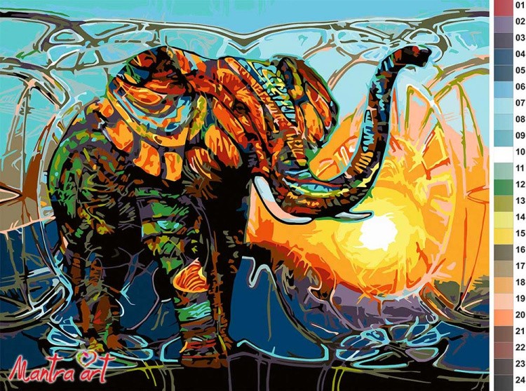Картина по номерам «Слон» — картинка 2
