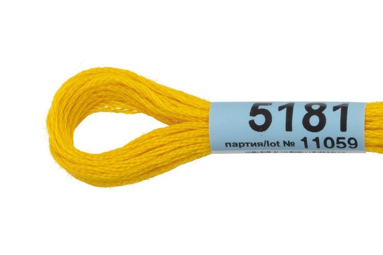 Нитки для вышивания Gamma мулине, 24 шт. по 8 м, цвет: 5181 насыщенный желтый