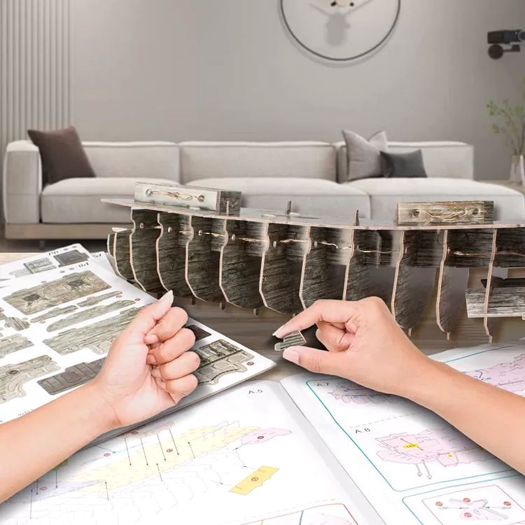 3D пазл CubicFun «Корабль Летучий Голландец» с LED-подсветкой — картинка 5