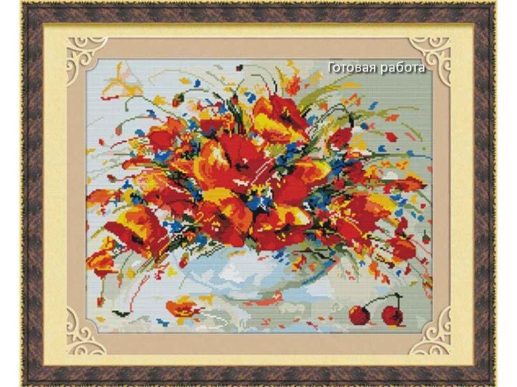 Алмазная вышивка «Весенние маки» — картинка 2