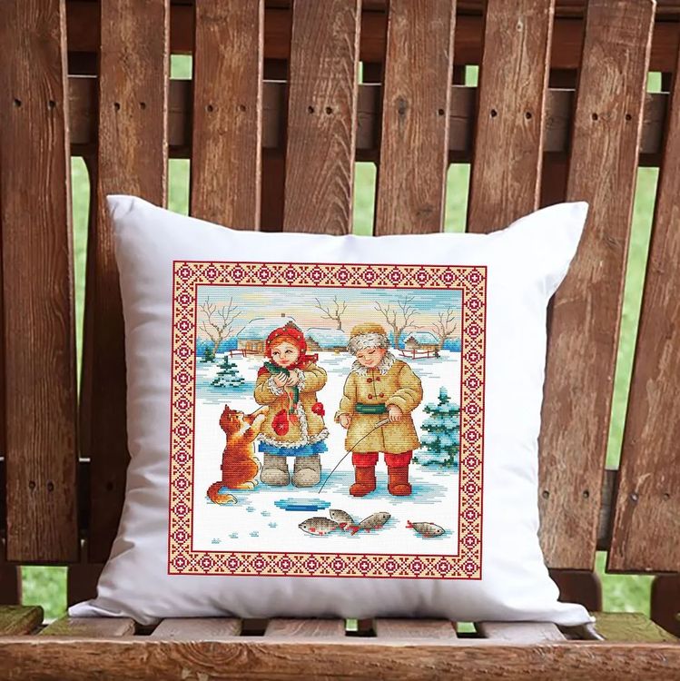 Набор для вышивания «Зимние забавы. Рыбалка» — картинка 3