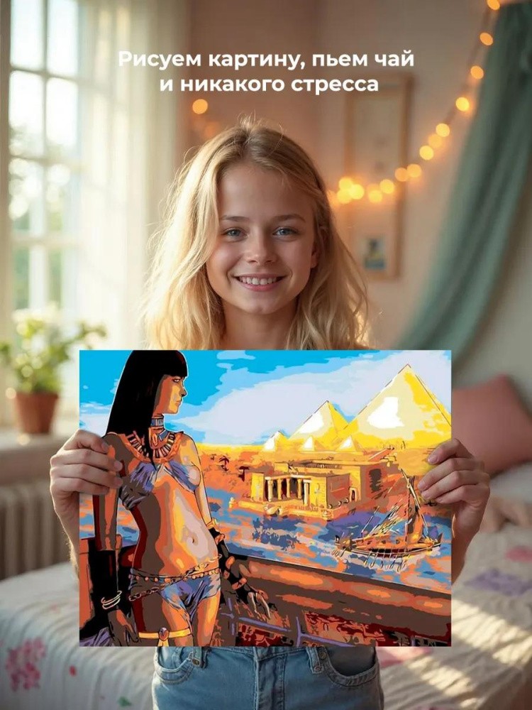 Картина по номерам «Египетская красотка» — картинка 6