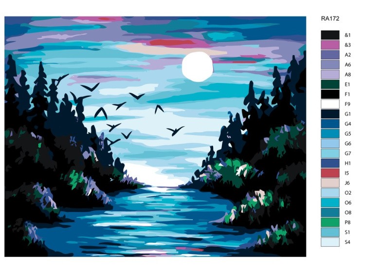 Картина по номерам «Лунная ночь» — картинка 2