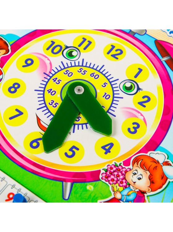 Развивающее пособие из дерева «Часы-календарь 2» — картинка 3