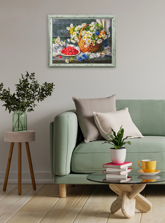 Алмазная вышивка «Натюрморт с малиной» — картинка 10