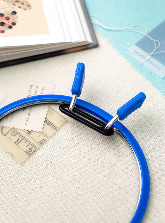 Пяльцы пружинные, диаметр 19,5 см, h-9, цвет: голубой, Nurge — картинка 4