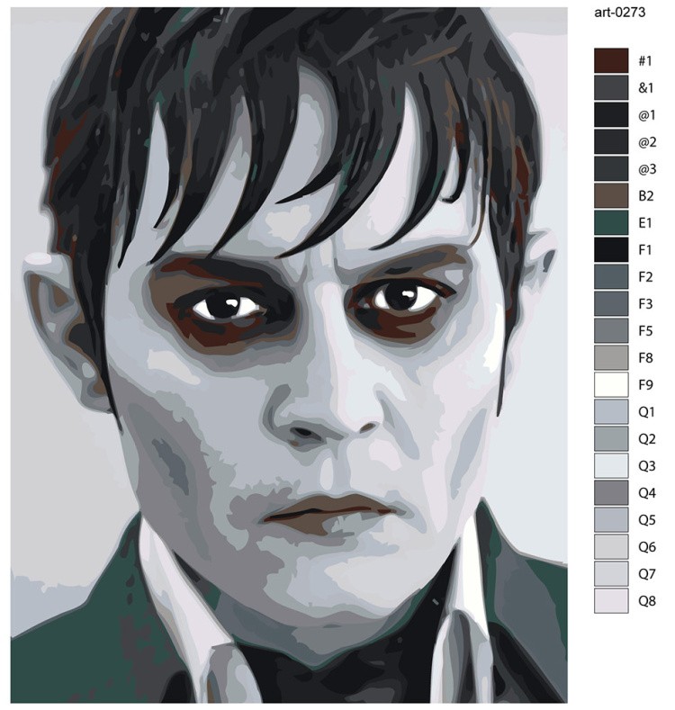 Картина по номерам «Мрачные тени: актер Джонни Депп вампир» — картинка 2