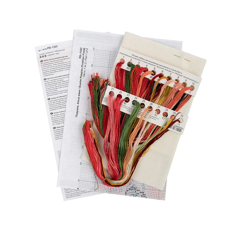 Набор для вышивания «Подушка. Алые маки» — картинка 4