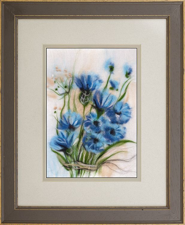 Картина шерстью «Воздушные васильки» — картинка 2